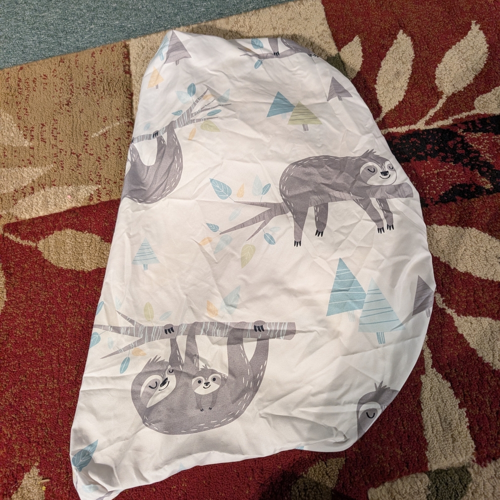 Sloth Design Bedding Sheets - White and Gray